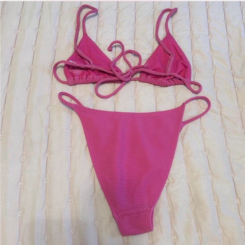 Pink ribbed bikini set - Picture 2 of 2